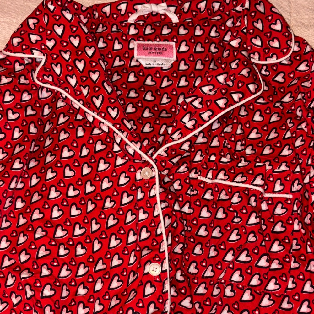 Kate Spade Red Heart Print Pajamas